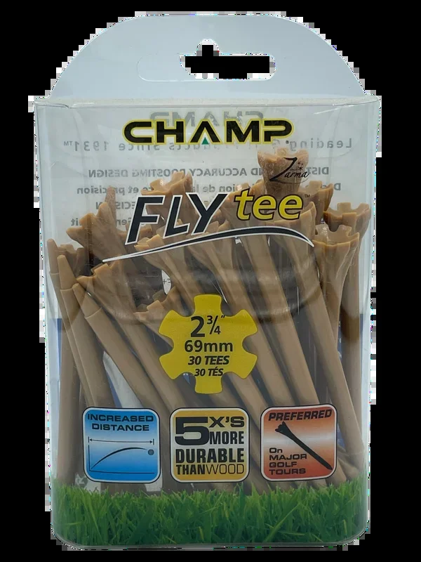 2 3/4″ Natural Champ Fly Tees -30 Pack