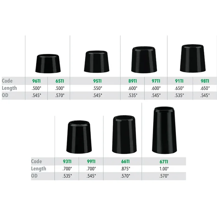 .355″ Tapered Iron Ferrules – Black