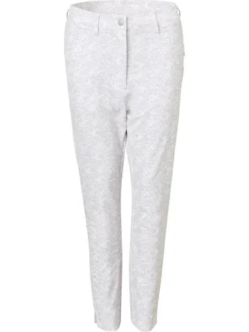 Abacus Sports Wear: Women’s 4-Ways Stretch 7/8 Trousers- Elite Graphic High Waist (White – Size 8) SALE)