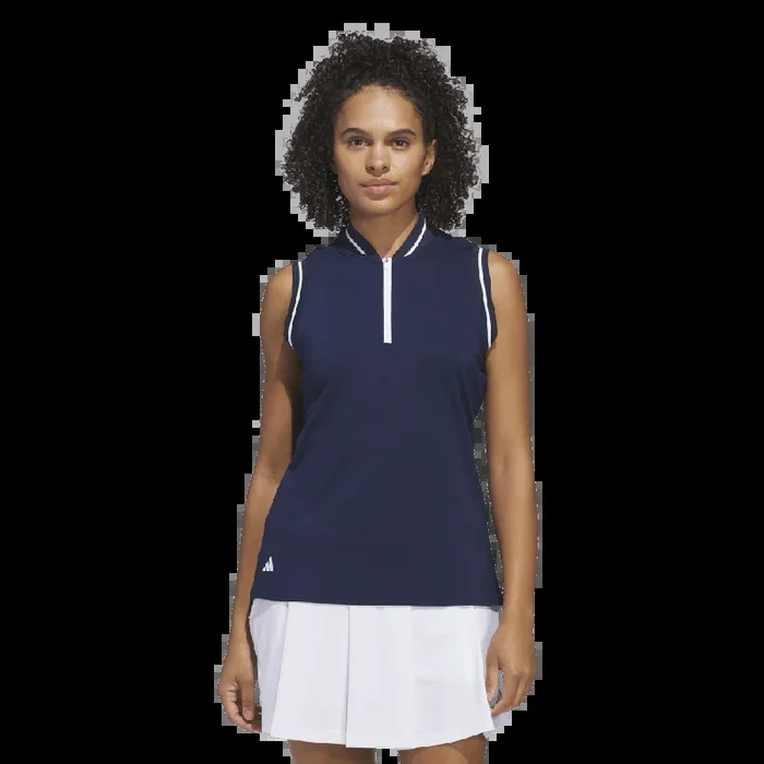 Adidas Women’s Ultimate365 Zip Sleeveless Polo 25 – Collegiate Navy