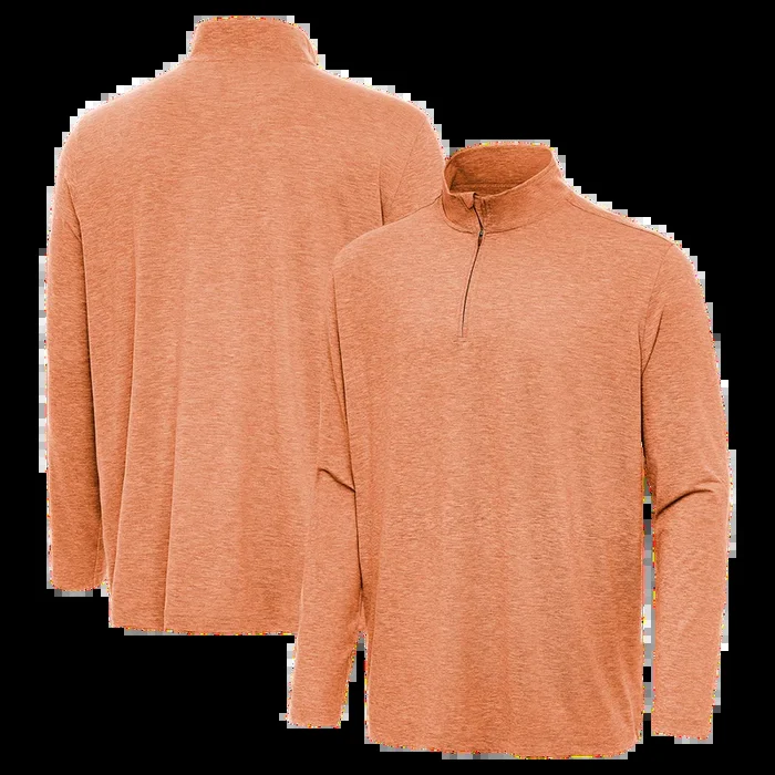 Antigua: Men’s Essentials 1/4 Zip Pullover – Burnt Orange Heather Hunk 104958