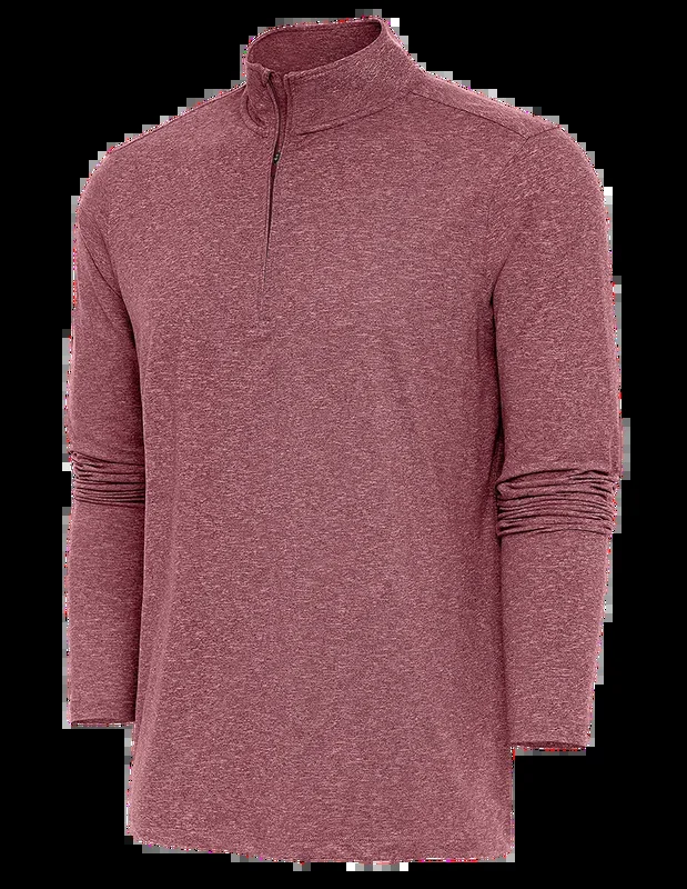 Antigua: Men’s Essentials 1/4 Zip Pullover – Maroon Heather Hunk 104958
