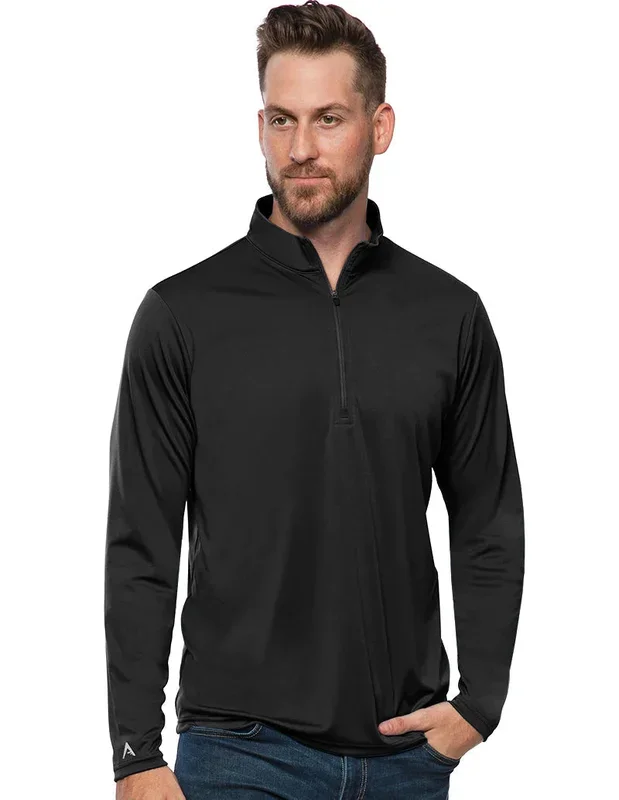 Antigua: Men’s Essentials 1/4 Zip Pullover – Tribute Black 104644