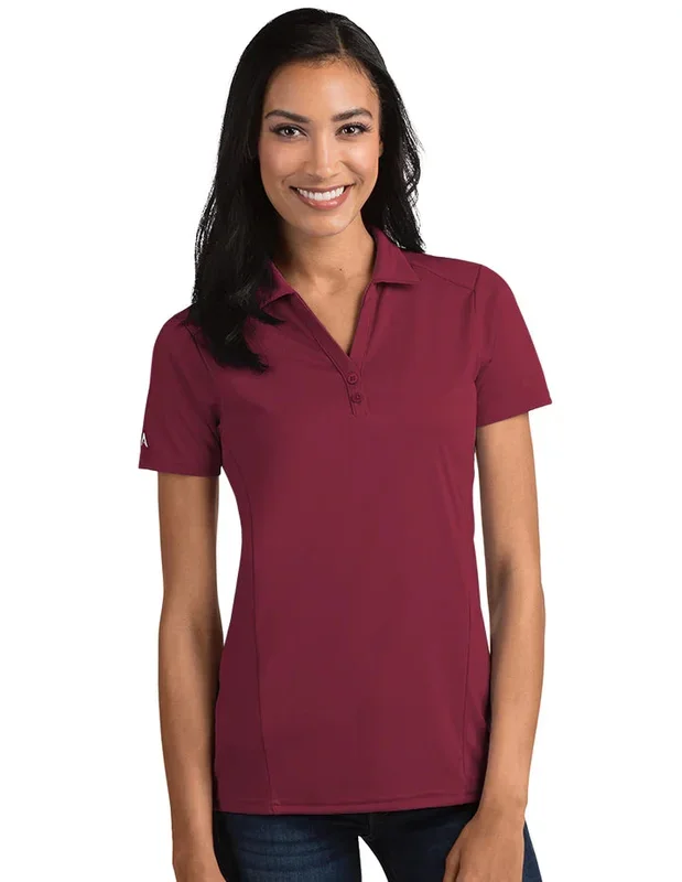Antigua: Women’s Essentials Short Sleeve Polo – Cabernet Tribute 104198