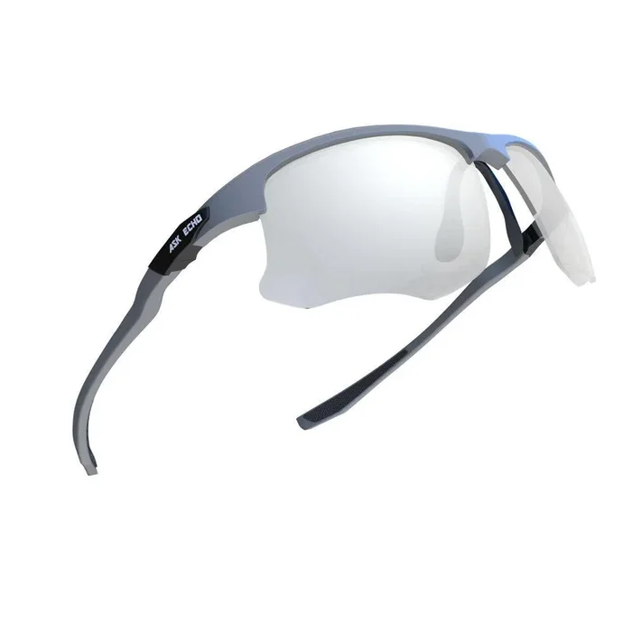 Ask Echo Golf Gunmetal Half Frame Sunglasses / Silver