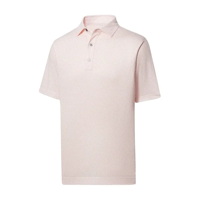 Bead Chain Print Lisle Self Collar Polo