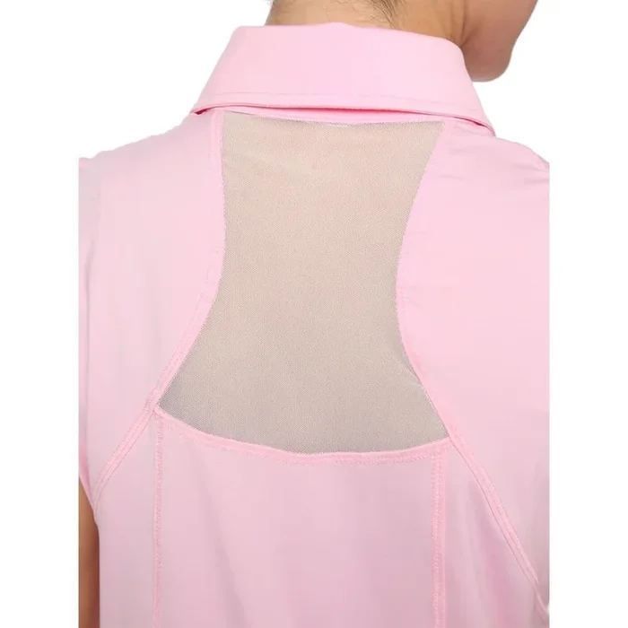 Belyn Key Women’s Mesh Panel Sleeveless Polo