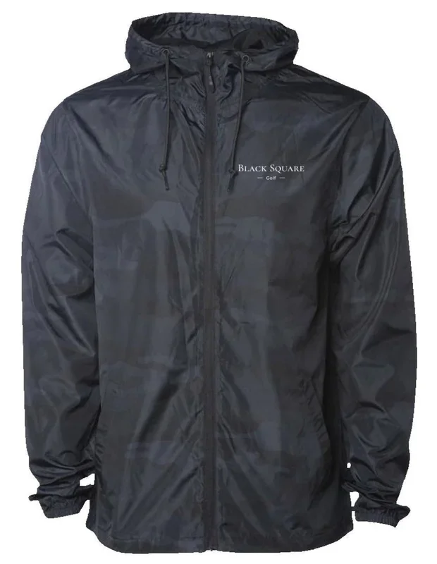 Black Square Golf Black Camo Water Resistant Windbreaker