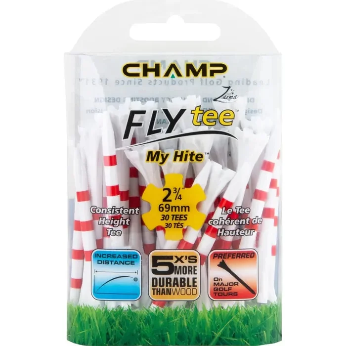 Champ My Hite Tees 2 3/4″ (30 Pack) White/Red