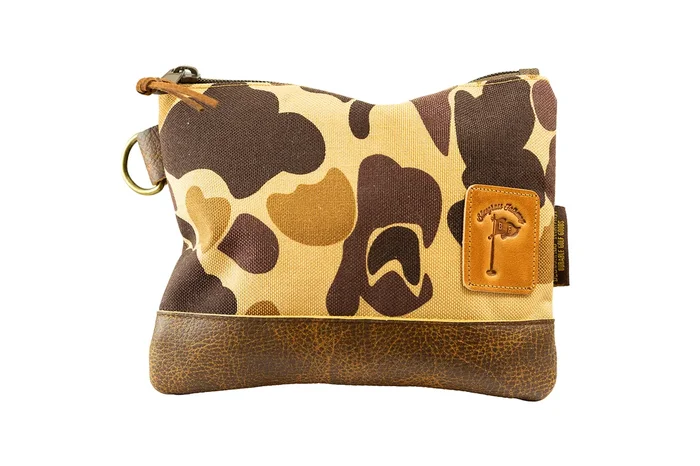 Cordura Canvas Zippered Golf Valuables Field Pouch in Camo