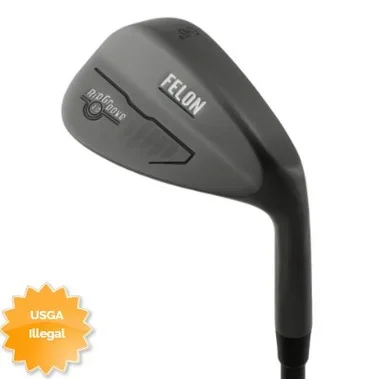 DTG Felon Rip Groove Golf Wedge 2.0, Black, Illegal, 48,50,52,54,56,58,60 degrees, Right Hand, Custom Assembled