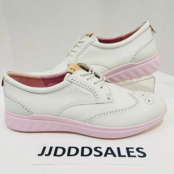 ECCO Women’s S-Classic Hydromax Golf Shoe Size 11 Color White/Lt Pink.