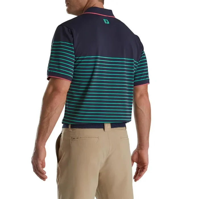 FootJoy Breton Stripe Stretch Pique Knit Collar Polo