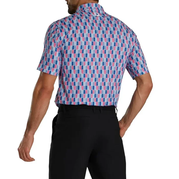 FootJoy Painted Tile Lisle Self Collar Golf Polo