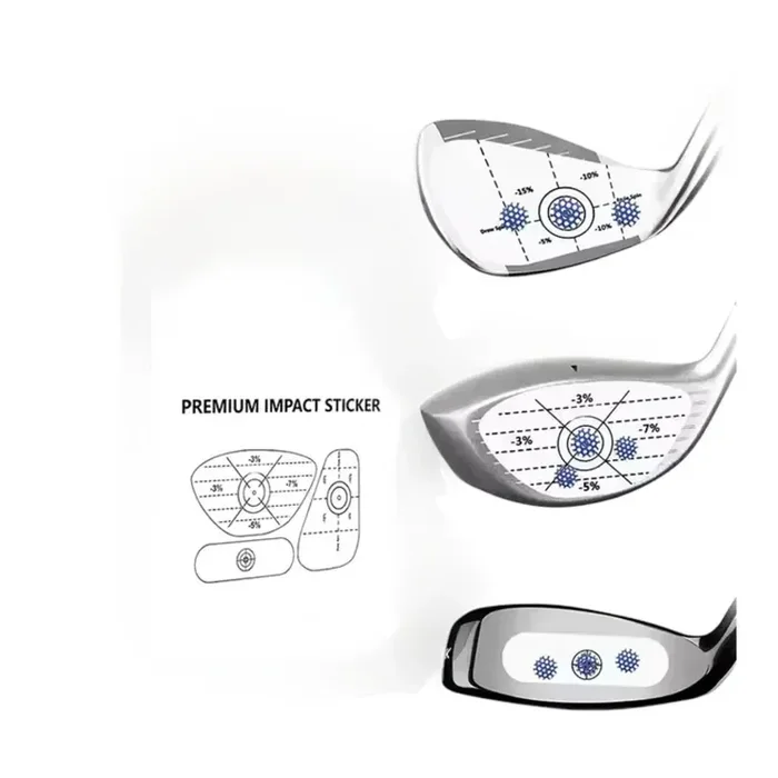 Golf Club Face Impact Stickers, By Aim Master Golf. Hit you club perfectly Everytime! Pack of 10