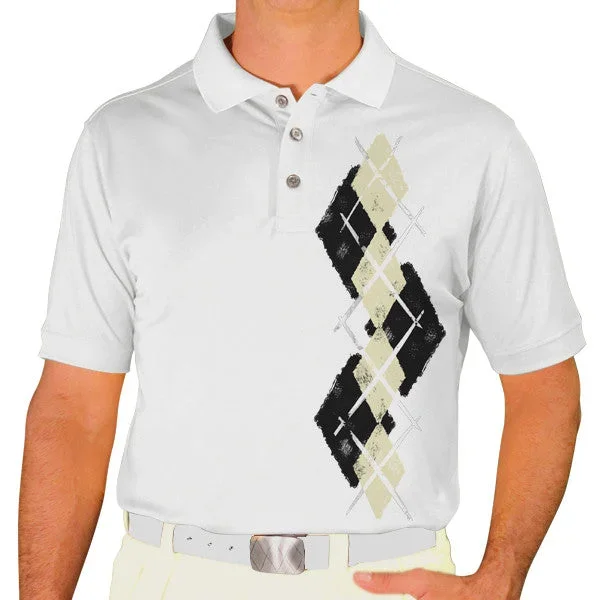 Golf Knickers: Men’s Argyle Paradise Golf Shirt – Black/Natural