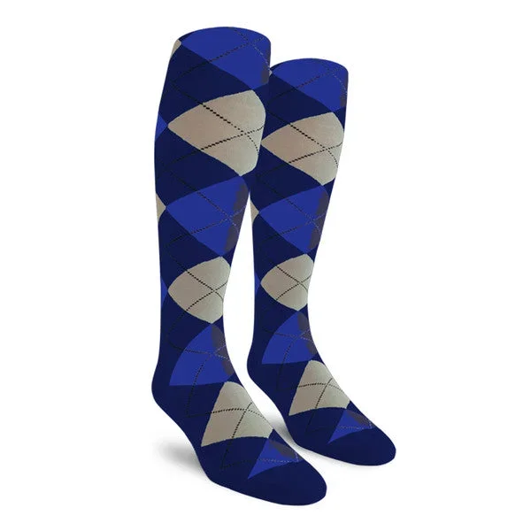 Golf Knickers: Men’s Over-The-Calf Argyle Socks – Navy/Khaki/Royal