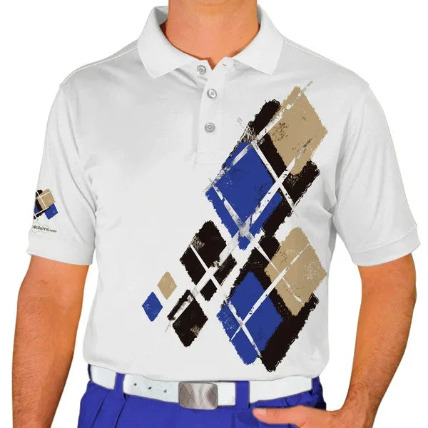 Golf Knickers: Mens Argyle Utopia Golf Shirt – TTTT: Black/Royal/Khaki