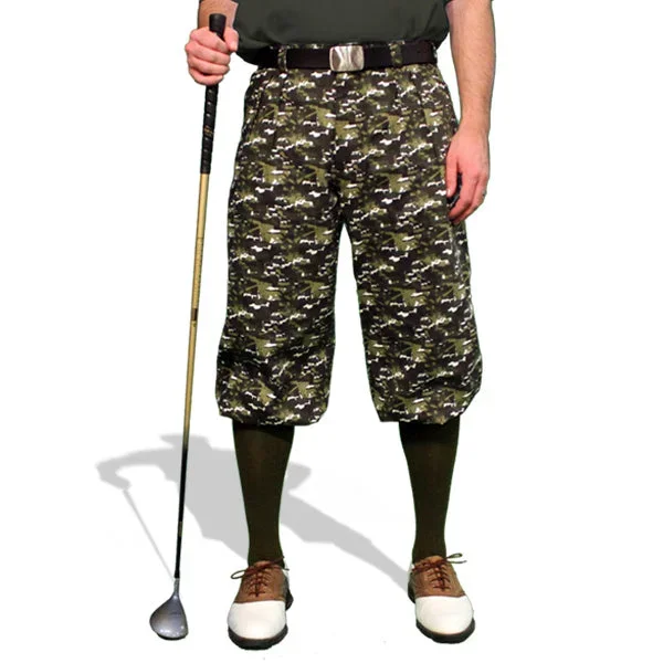 Golf Knickers: Mens Camo Golf Knickers – Woodland Camo