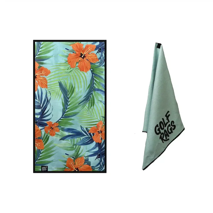 Golf Rags Premium 20 Inch x 40 Inch Tropical Vibes Golf Towel