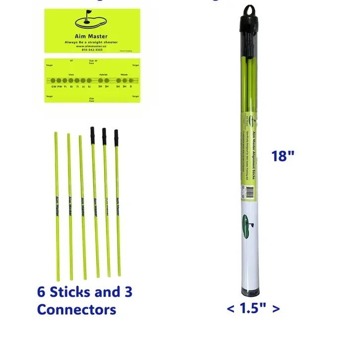 Golf Swing Training Aid Kit –Includes Training Aid and Alignment Sticks Exclusive by Aim Master Golf