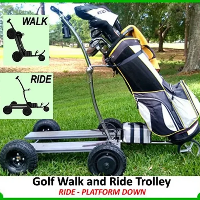 Golf Walk and Ride Trolley – Electric Golf Push Cart – New!
