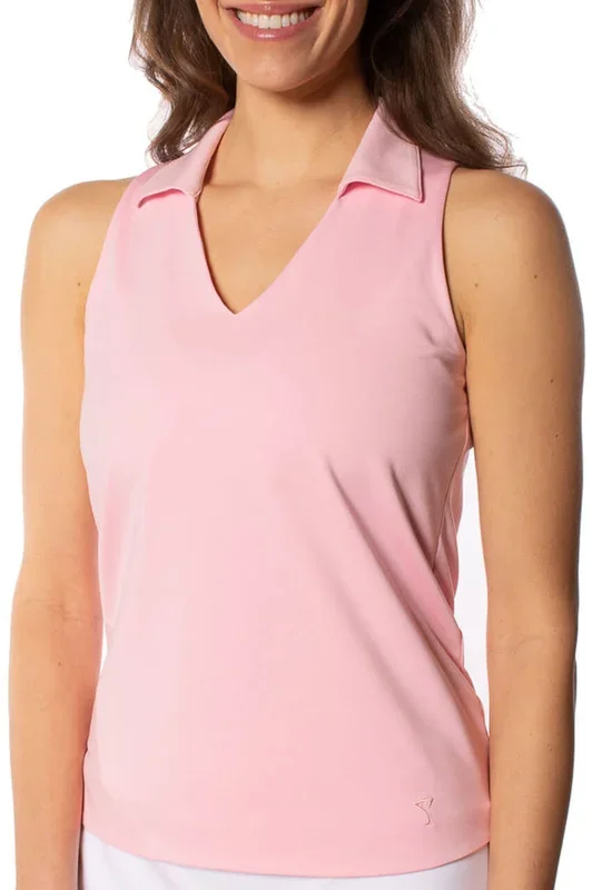 Golftini: Women’s Lisa Sleeveless Sport Polo – Light Pink