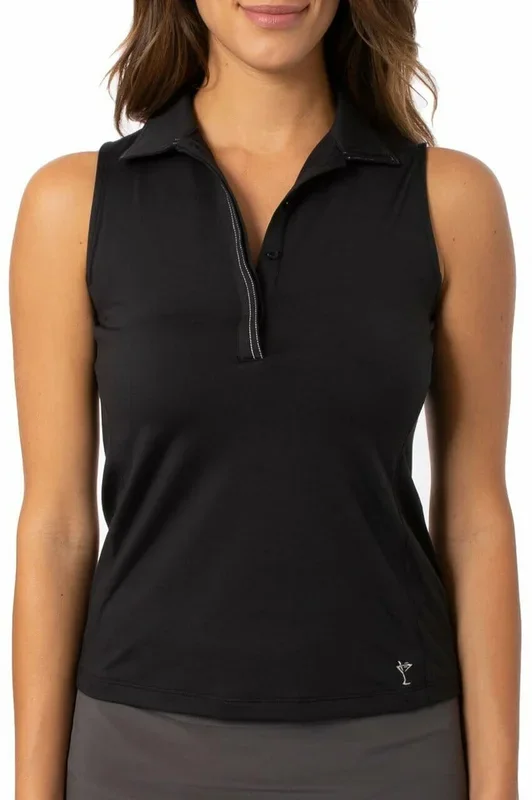 Golftini: Women’s Sleeveless Fabulous Polo – Black