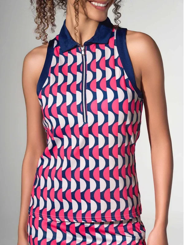 InPhorm Ava Geometric Sleeveless Golf Top Womens