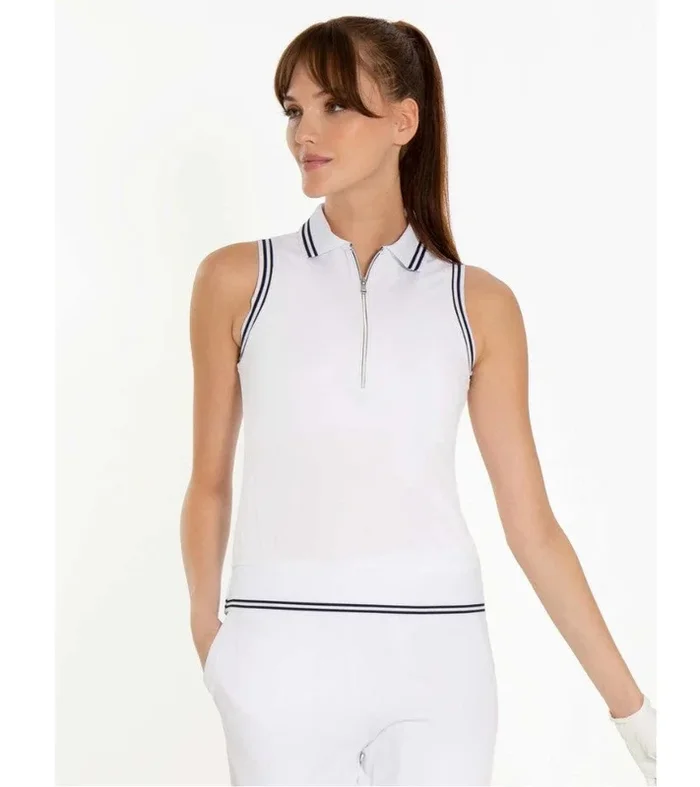 InPhorm Sleeveless Womens Polo White / Midnight