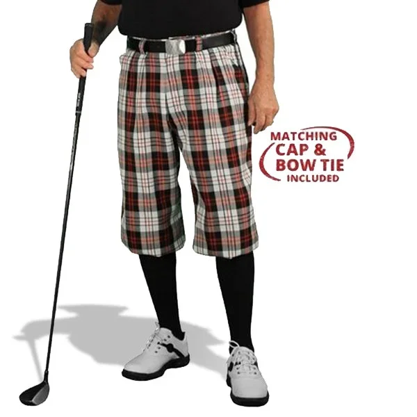 Knickers: Mens ‘Par 5’ Limited Microfiber Golf Knickers Bow Tie & Cap – Charleston
