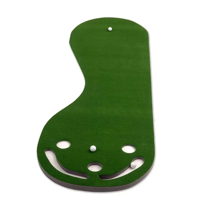 Lesmart 3 Hole Portable Golf Putting Mat, 9 x 3 ft