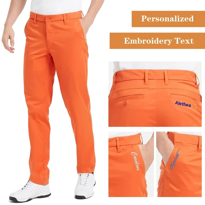 Lesmart Personalized Name Men’s Flex Straight Fit Golf Pants
