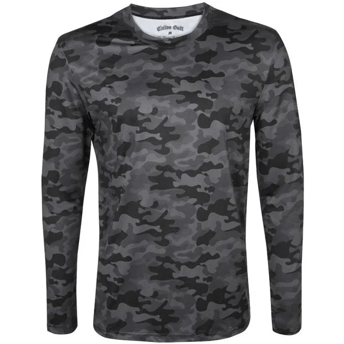 Men’s Golf Long Sleeve Lightweight Undershirt | Tattoo Golf | Camo Black