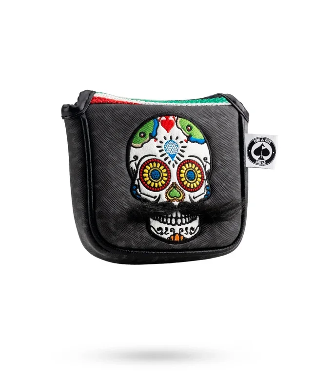 Mustache Sugar Skull – Mallet Putter Cover Gray Camo