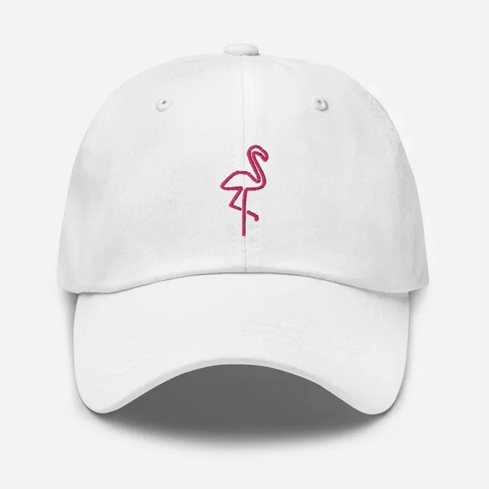 Neon Flamingo Embroidered Golf Hat with Adjustable Strap by ReadyGOLF