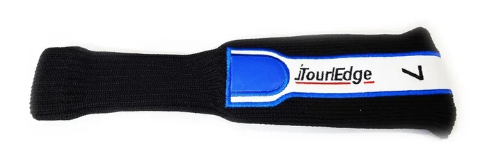 NEW Tour Edge Black/White/Blue 7 Iron/Hybrid Golf Sock Headcover