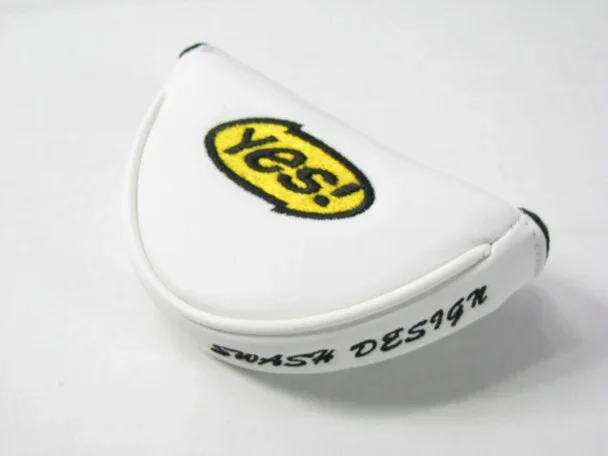 NEW Yes! C-Groove Swash Design Mallet RH Putter Headcover MAGNETIC Closure WHITE
