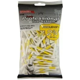 Pride Sports 2 3/4 Inch Professional Tee System (PTS) White Wood Golf Tees – 100 Pack