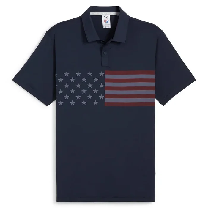PUMA Golf Men’s Volition Stars-Bars Golf Polo