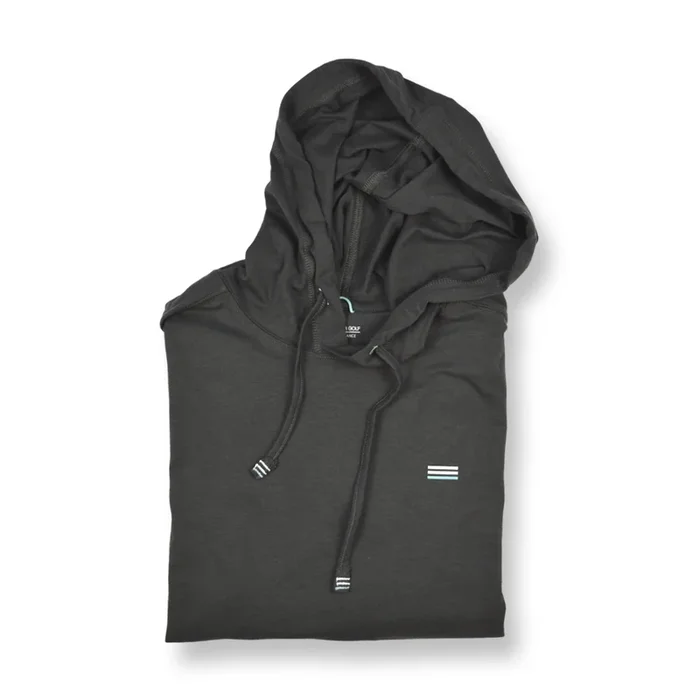 Soft Landing Natural Performance Hoodie – Charcoal Black – Live Forever Golf