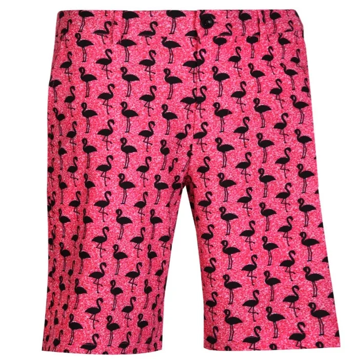 Tattoo Golf: Men’s Black Bird Cool-Stretch Golf Shorts – Pink
