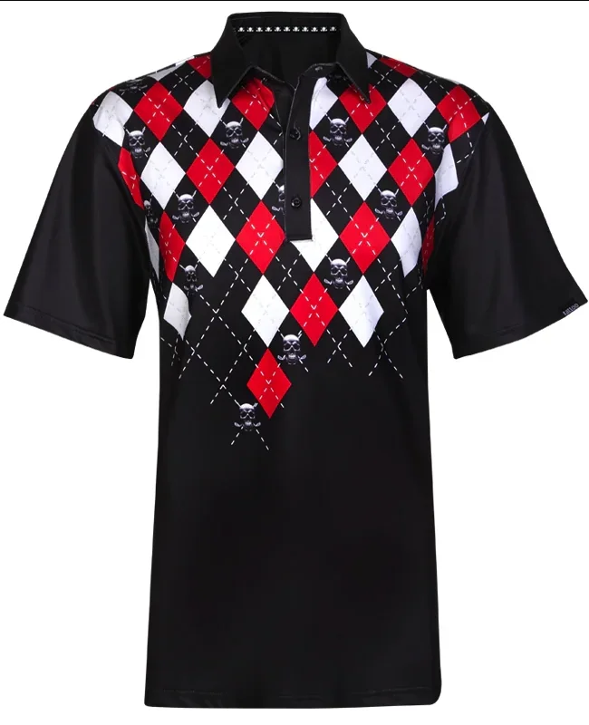 Tattoo Golf: Men’s Performance Monster Cool-Stretch Golf Shirt – Black