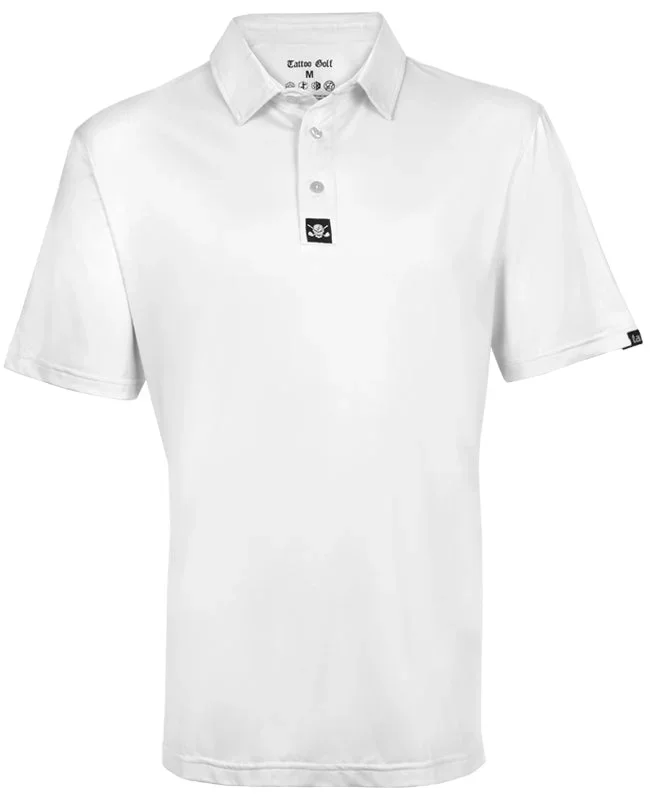 Tattoo Golf: Still Basic Cool-Stretch Golf Shirt – White