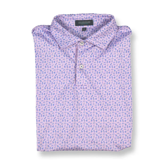 The Coastal Ringer Performance Golf Polo – Lilac – Live Forever Golf