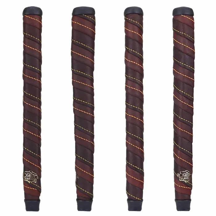 THE GRIP MASTER WP CORDED TWOTONE STITCH PUTTER GRIPS – MIDSIZE – BROWN/ULURU (ORANGE/YELLOW STITCH) (NO PERF)