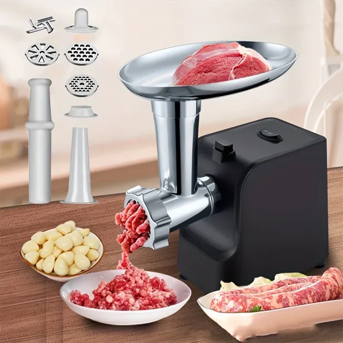 US Plug Multi Functional Electric Meat Grinder,Sausage Filling Machine,Stainless Steel Food Grinder With Sausage Tube Cube Machine,Suitable For Home Kitchen And Dining Room