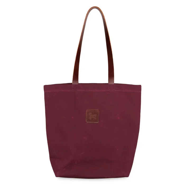 Waxed Canvas Tote Bag – Burgundy