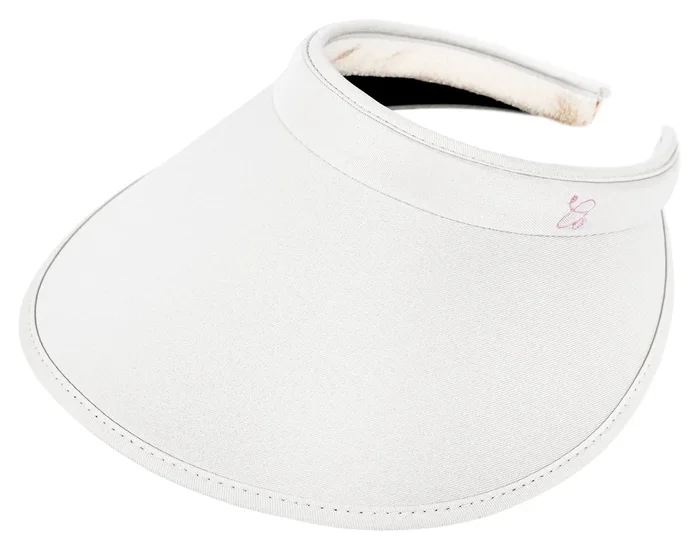 White April Wide Brim Clip Visor