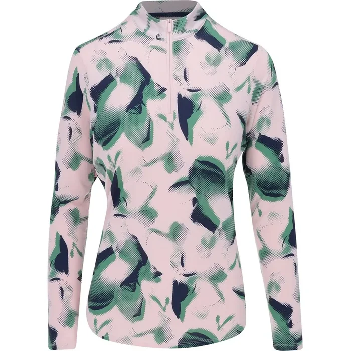 Women’s Ultimate365 Printed Long Sleeve 1/4 Zip Mock Neck Shirt